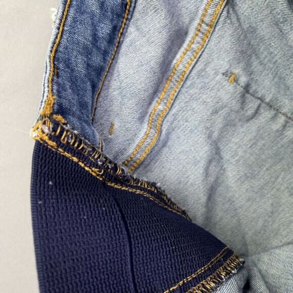 Mother Maternity Jegging Jeans Women's Blue Faded Whiskers Raw Hem Front Pocket - Picture 14 of 16